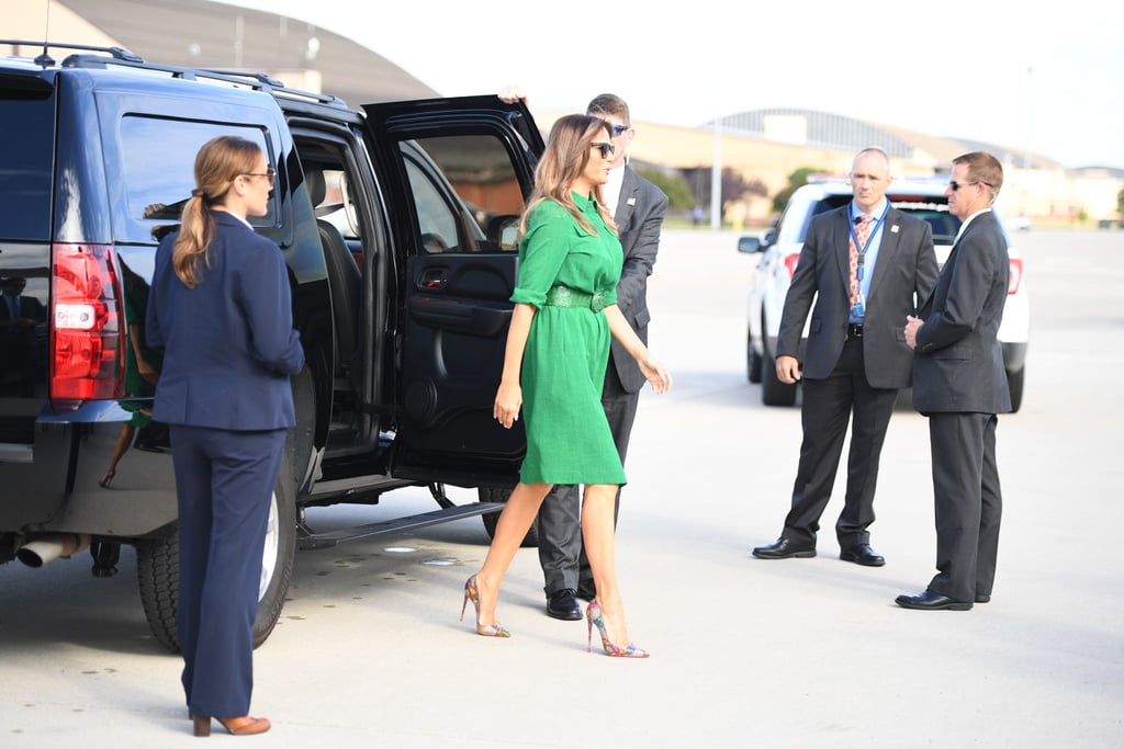Melania Trump's Green Dress and Christian Louboutin Heels