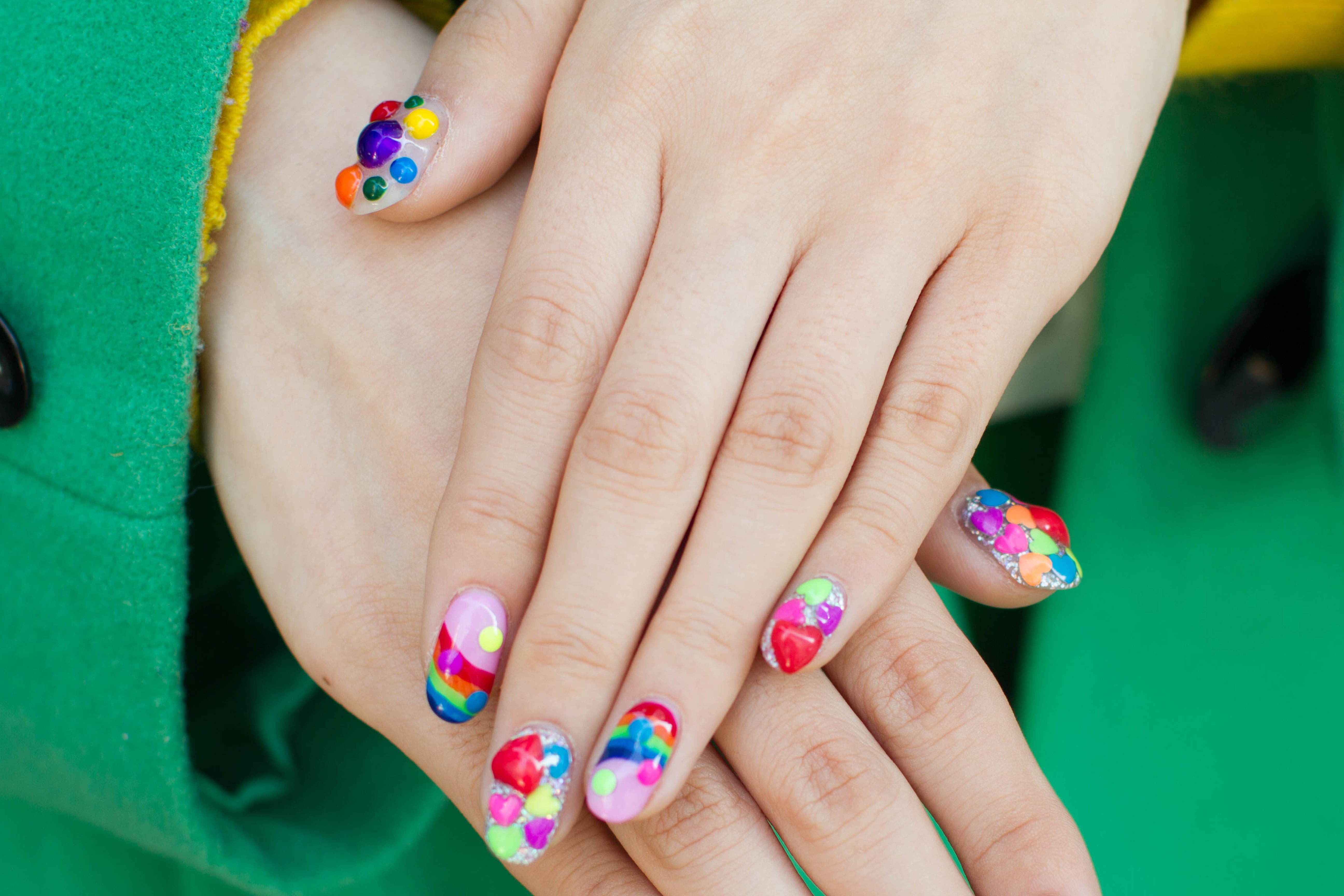 Rainbow L Designer Nail Stickers