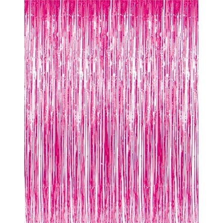Metallic Fringe Curtains Hot Pink Streamer