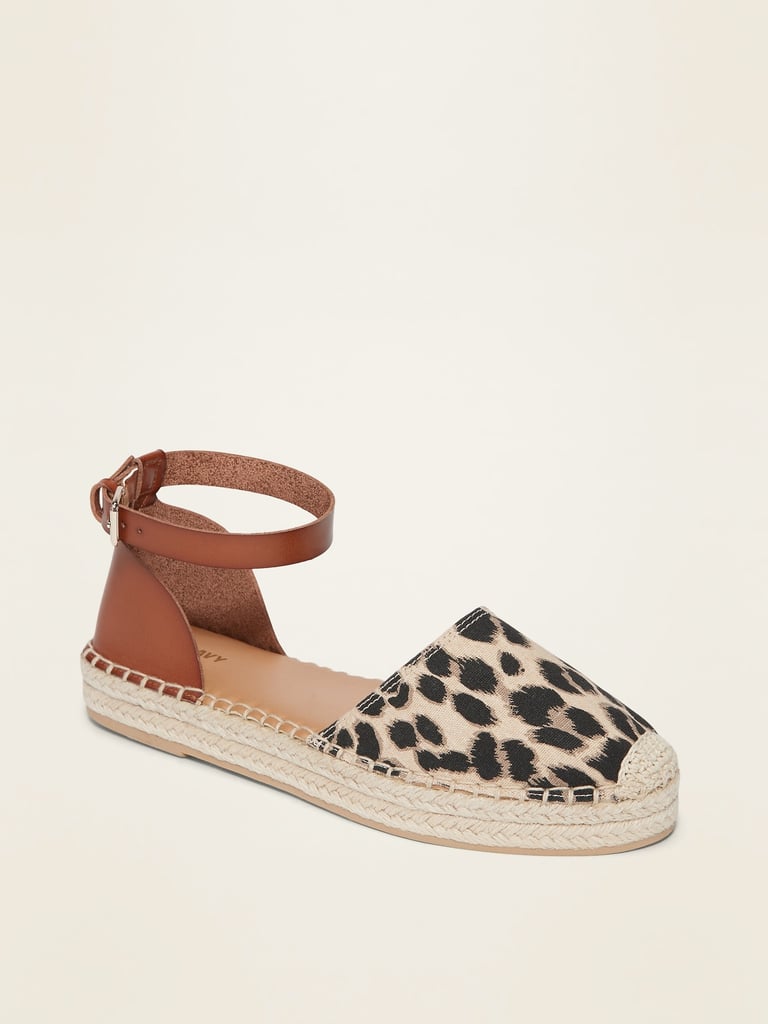 Canvas/Faux-Leather Espadrille Shoes