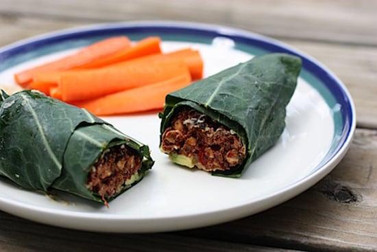 Bean Burger Collard Wrap