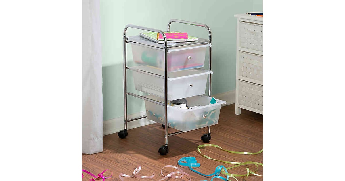 HoneyCanDo Steel 3Drawer Rolling Storage Cart 50 Storage Furniture