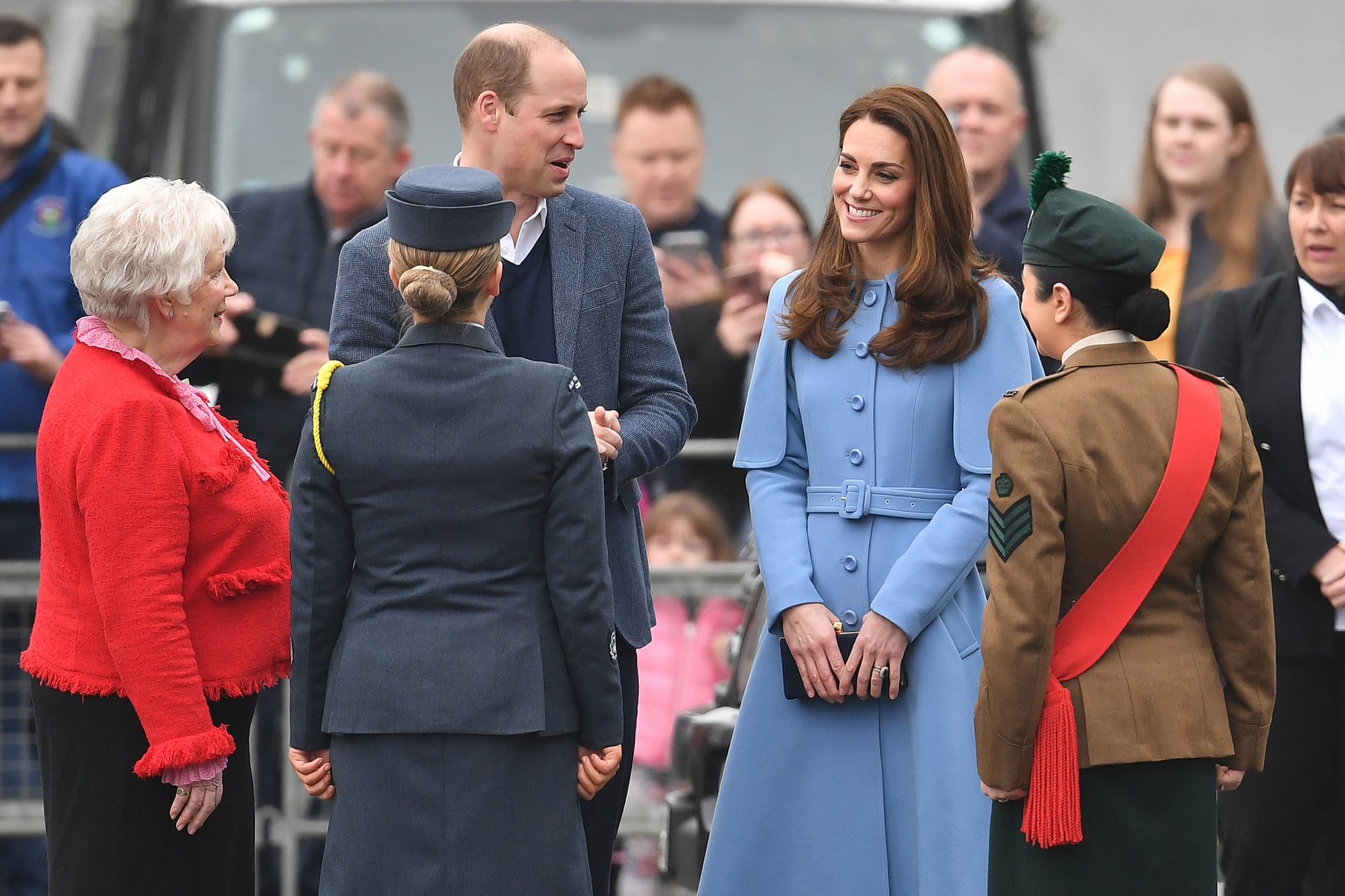 Kate Middleton Blue Mulberry Cape Coat February 2019 POPSUGAR