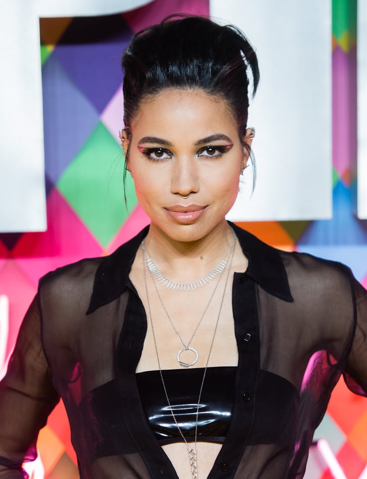 Jurnee Smollett-Bell's Graphic Glitter Shadow at the Birds of Prey