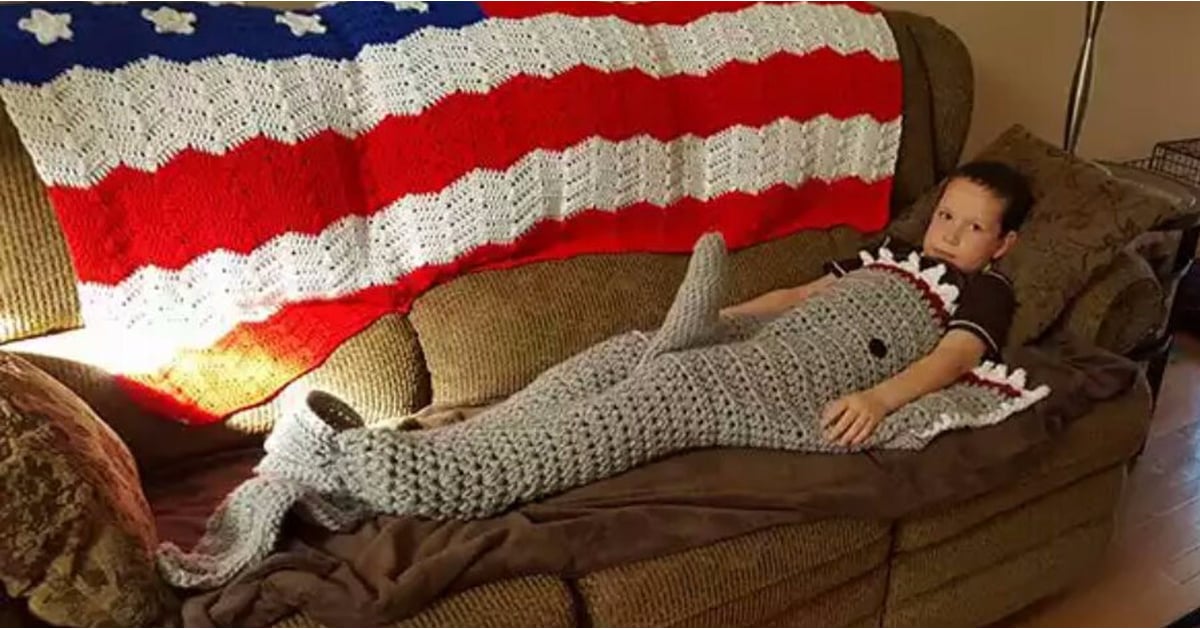 Grandma Knits NSFW Shark Blanket POPSUGAR Moms