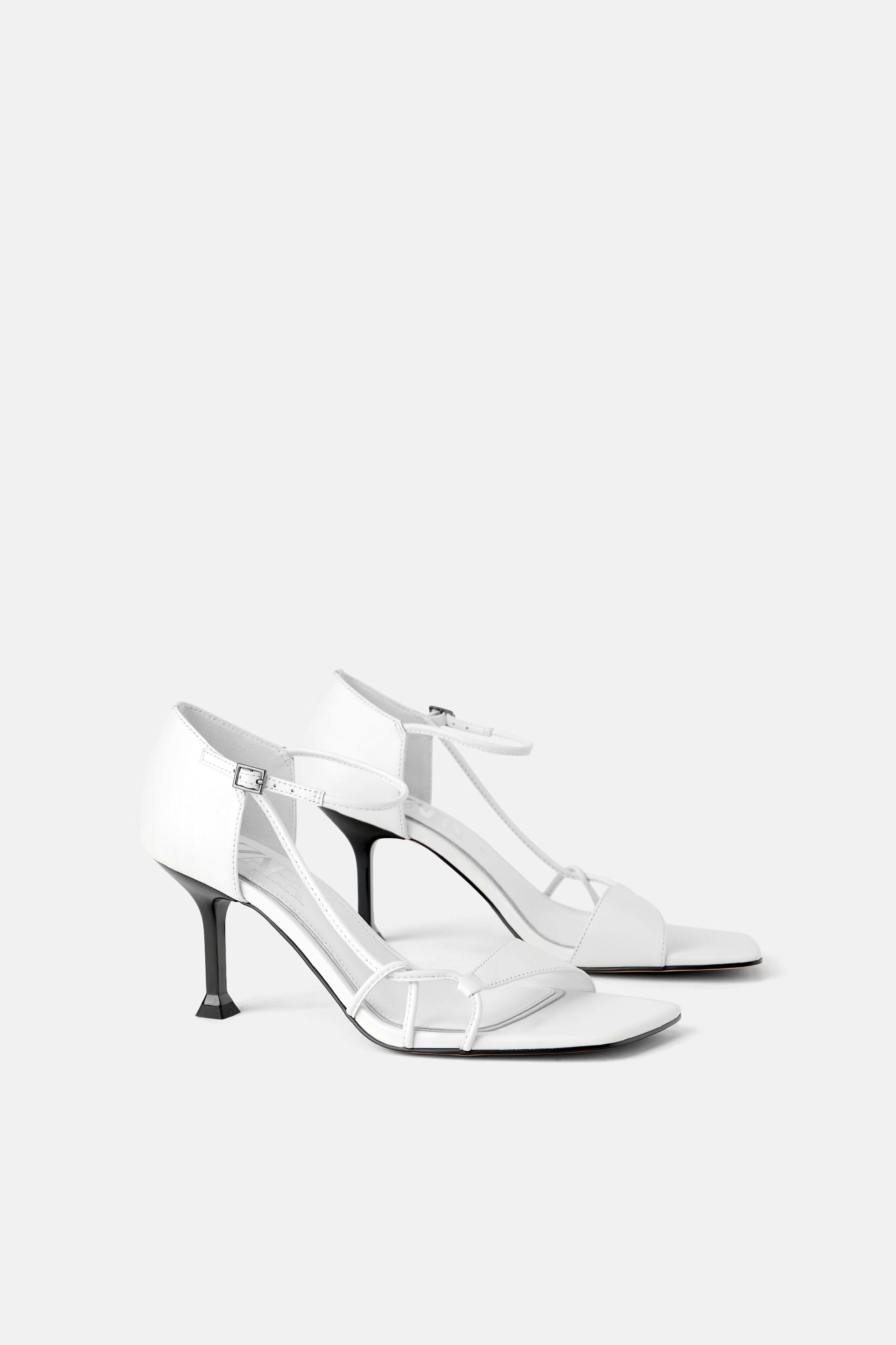 white strappy heels zara