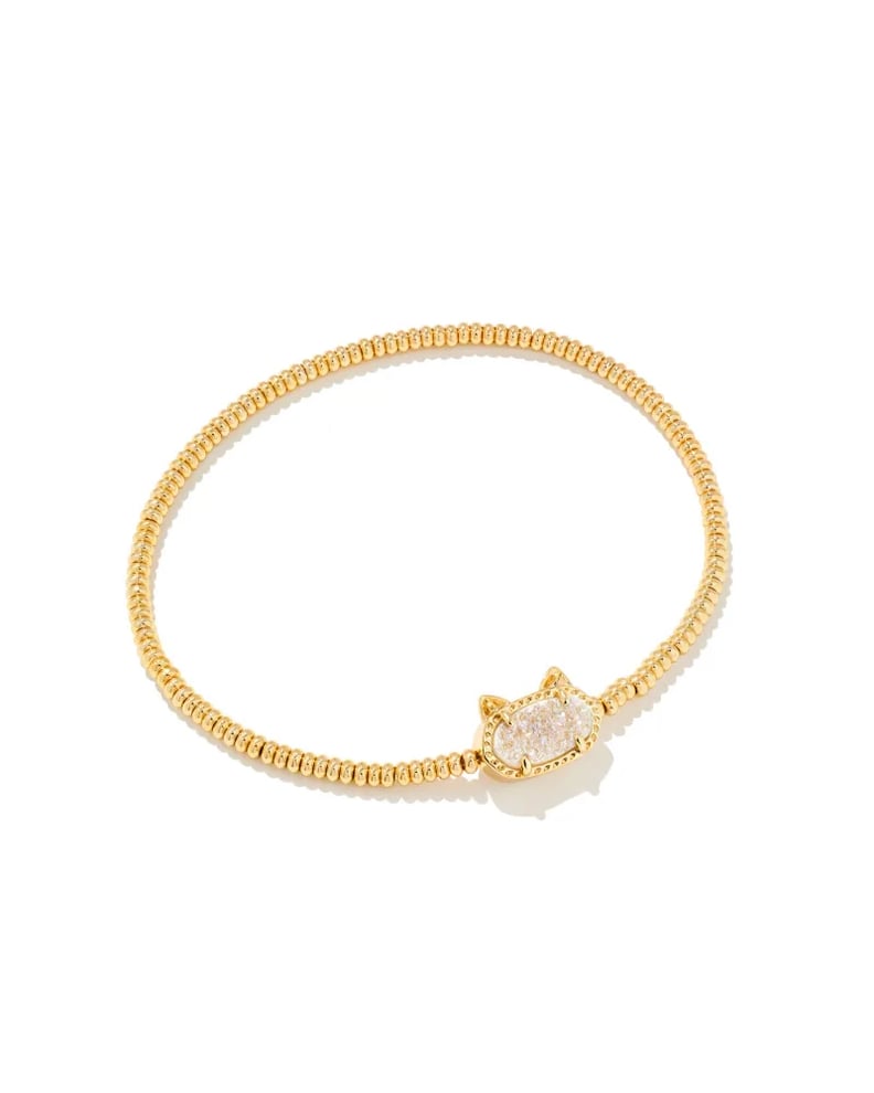 A Luxe Gift For Cat People: Kendra Scott Grayson Gold Cat Stretch Bracelet
