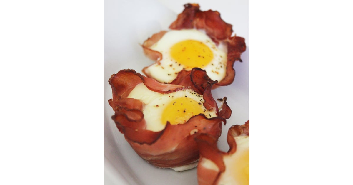 Baked Eggs in Ham Cups Healthy Egg Recipes POPSUGAR Fitness Photo 9