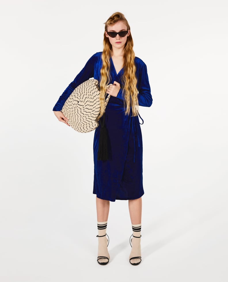 Zara Crossover Velvet Dress