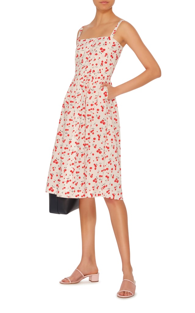 HVN Laura Cherry-Printed Cotton Dress