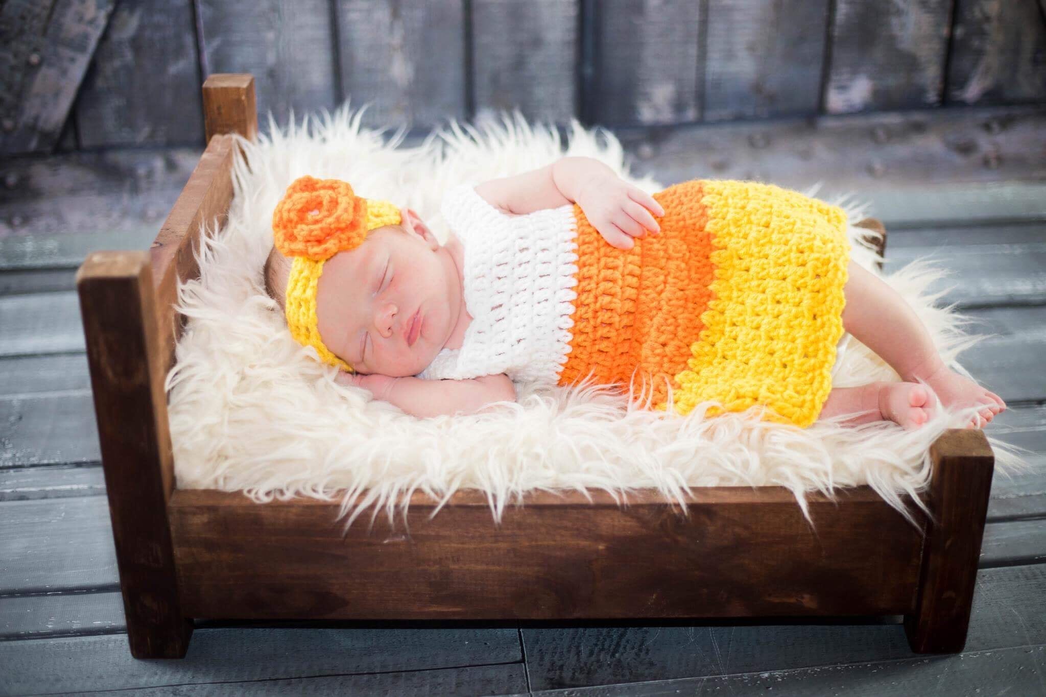 crochet baby candy corn costume pattern
