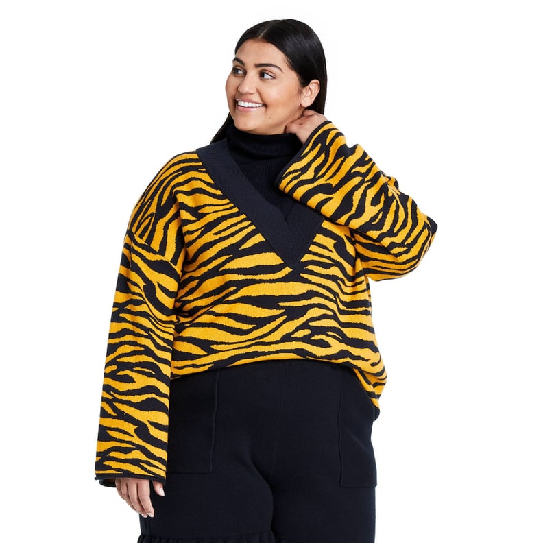 Victor Glemaud x Target Animal Print Turtleneck Layered Pullover Sweater