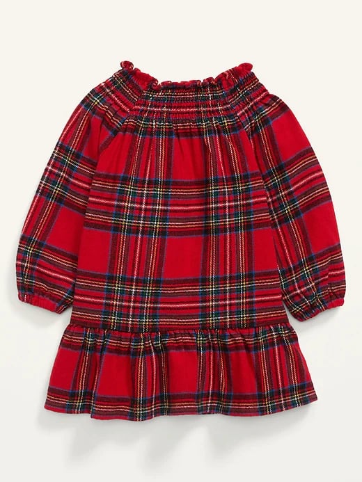 Old Navy Plaid Flannel Long-Sleeve Dress for Baby