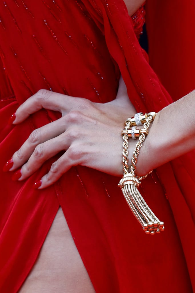 Alessandra Ambrosio Red Julien Macdonald Gown at Cannes 2019