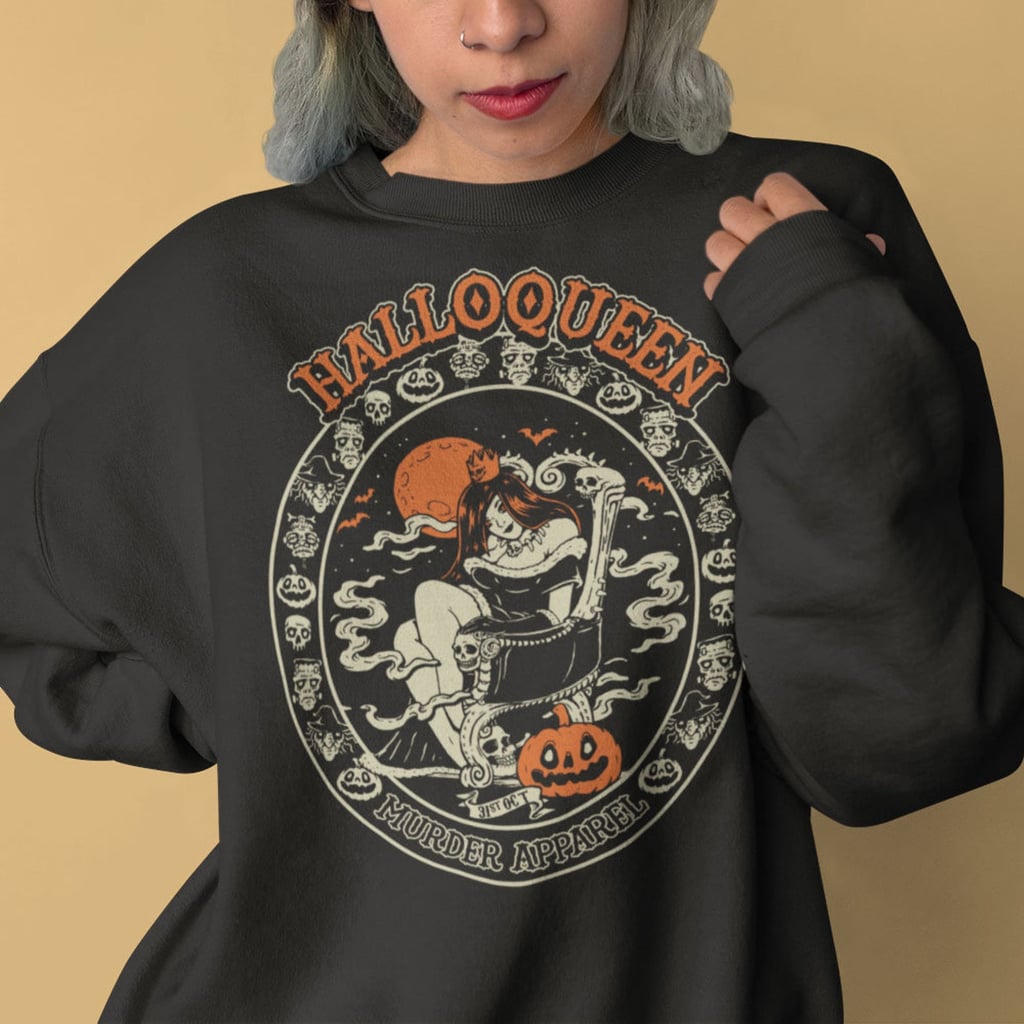 Halloqueen Pumpkin October Vintage Sweatshirt