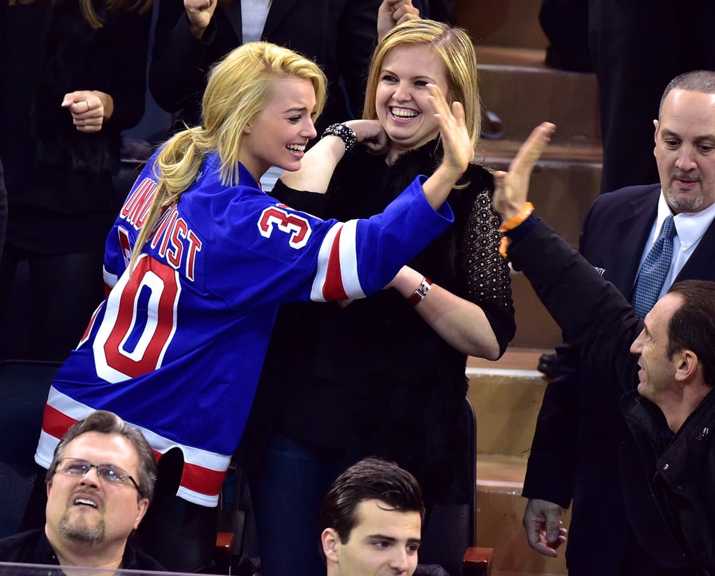 Margot Robbie and Tom Ackerley at NY Rangers Game
