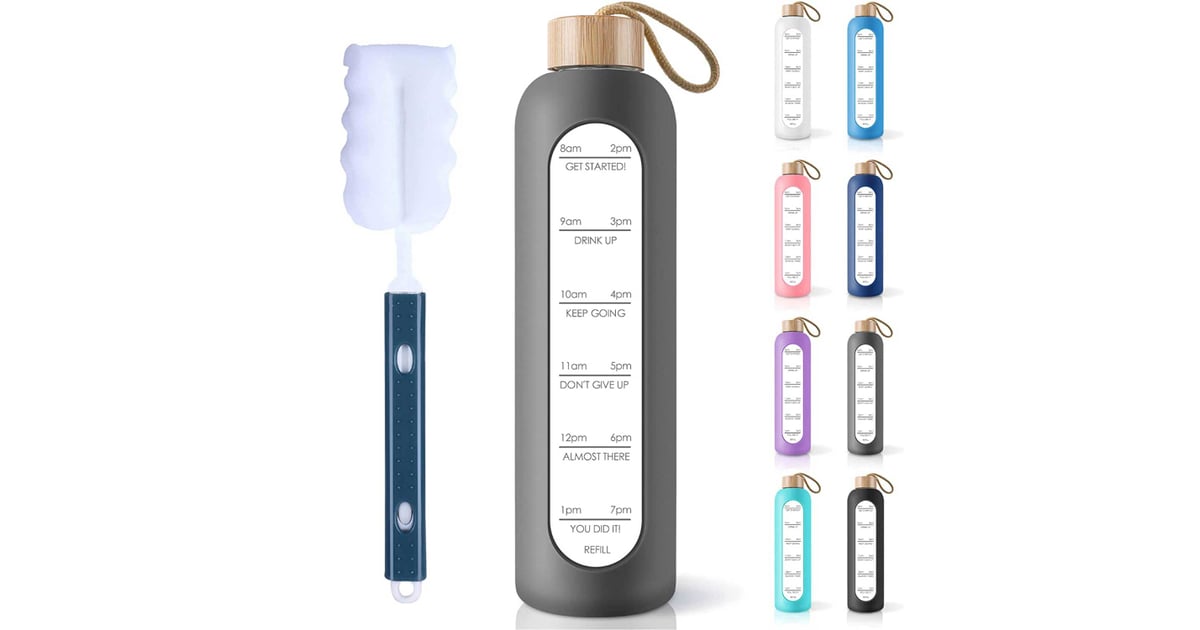 Water Bottle With Measurements ProBttl 32 Oz Borosilicate Glass Water