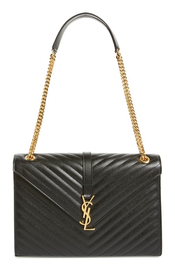 Saint Laurent Large Monogram Grained Leather Shoulder Bag ($2,690)