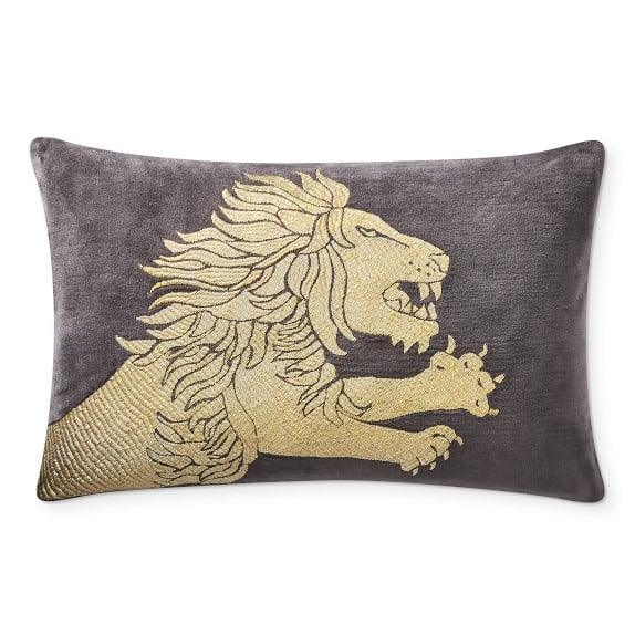 House Targaryen: Feroce Leone Zardozi Lumbar Pillow Cover
