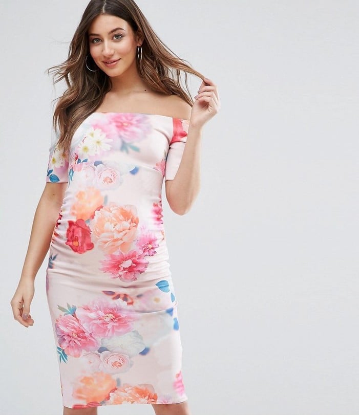 Asos Photographic Floral Off-Shoulder Dress | Summer Maternity Dresses ...