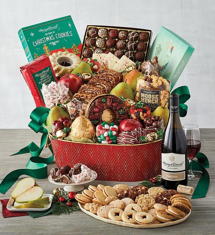 Ultimate Christmas Gift Basket with Wine