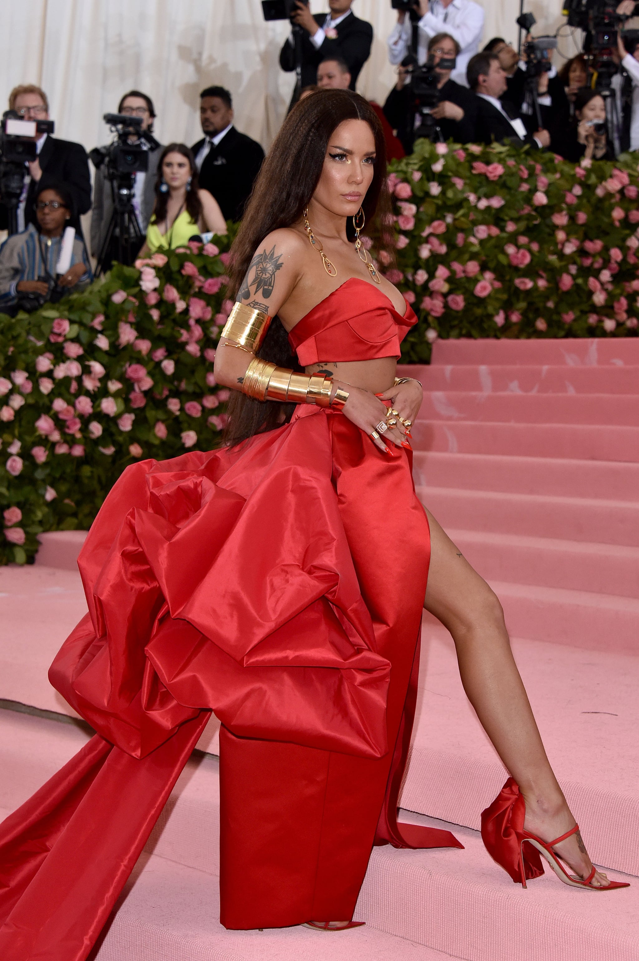 halsey red carpet dress