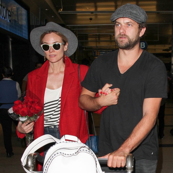 Joshua Jackson Brings Diane Kruger Roses at LAX