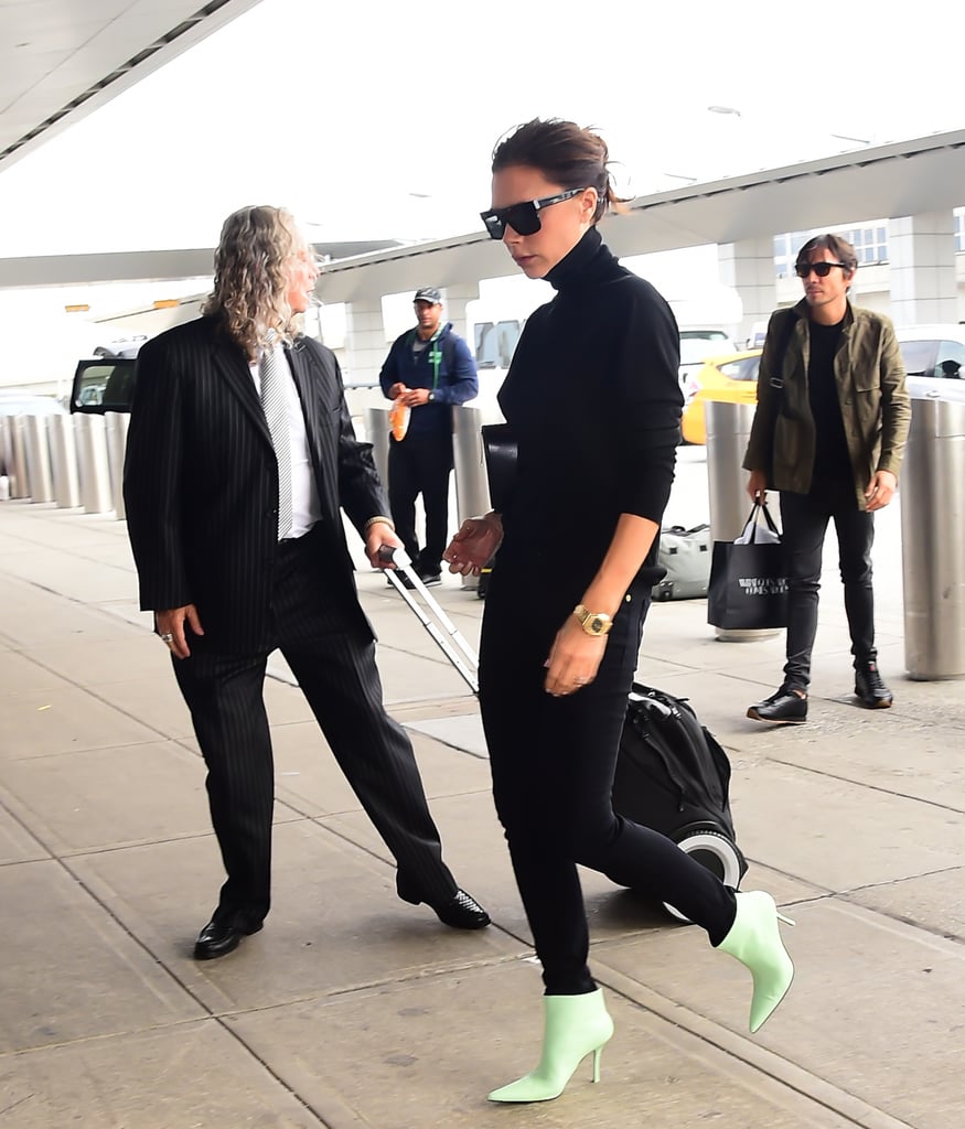 Victoria Beckham Mint Boots at the Airport