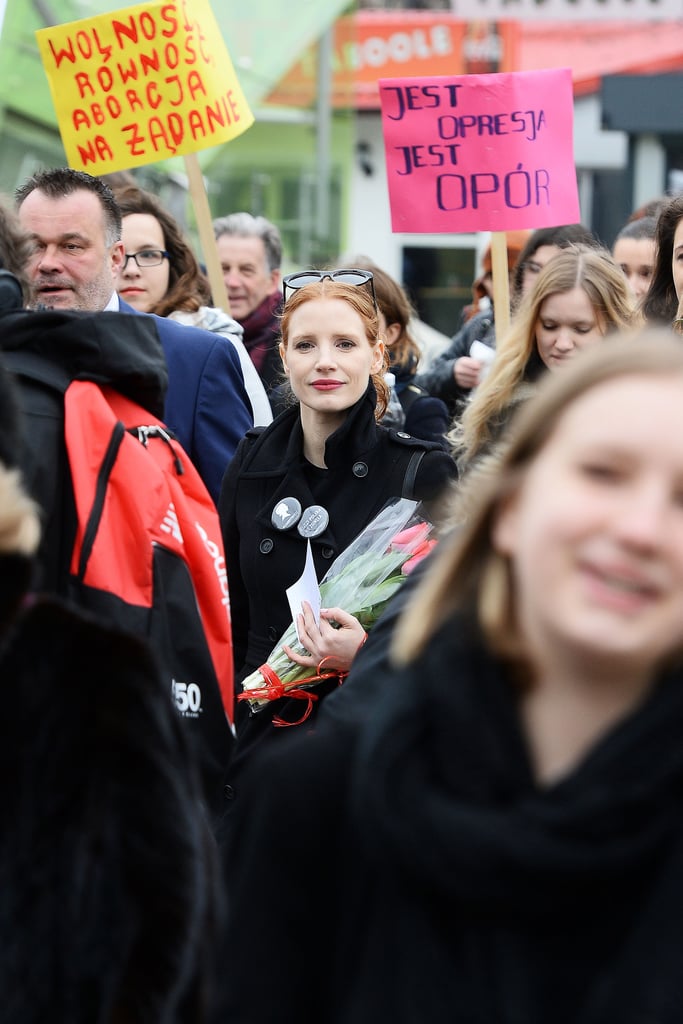 Jessica Chastain at Women's Rally in Poland March 2017