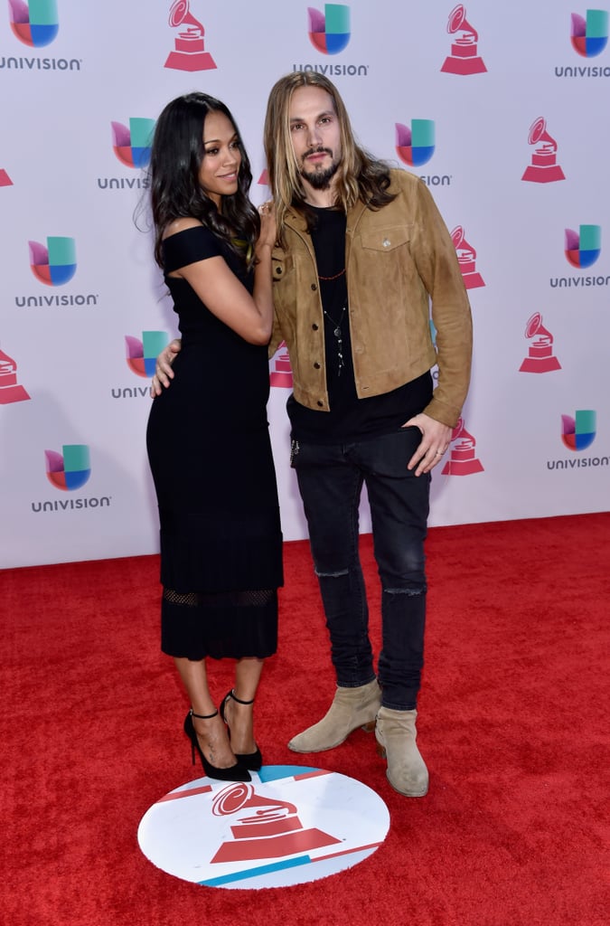 Zoe Saldana and Marco Perego at the 2015 Latin Grammys