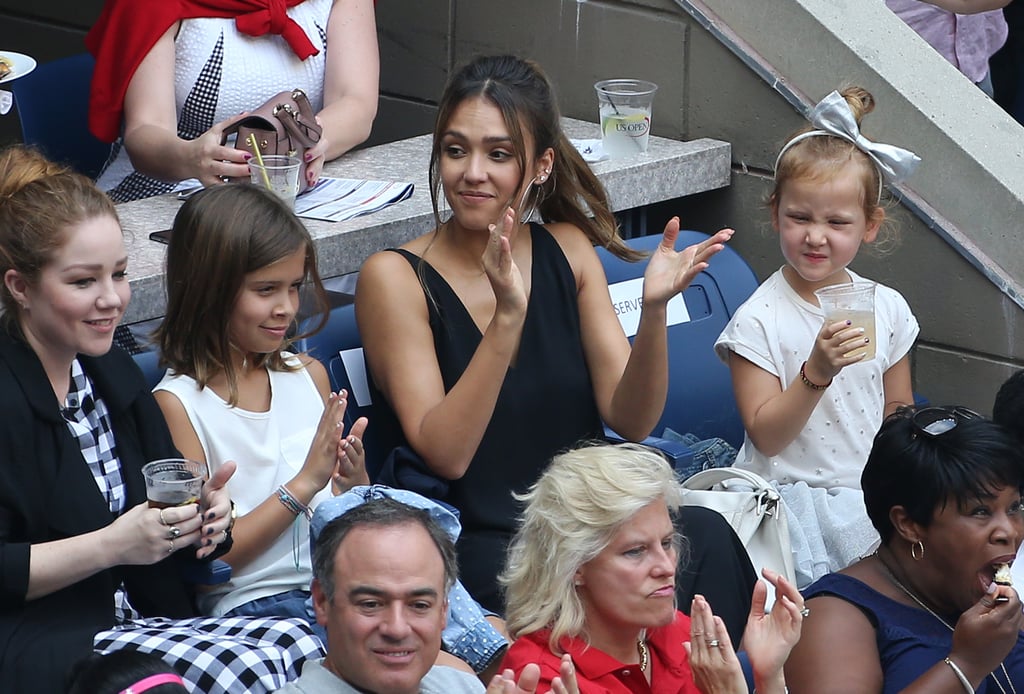 Jessica Alba and Her Daughters at US Open September 2016