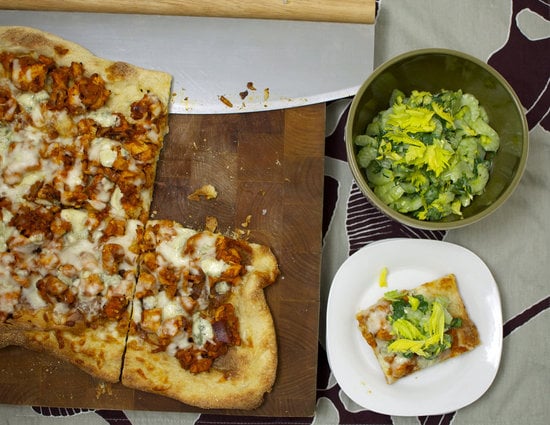 Buffalo Chicken Pizza With Shaved Celery Salad