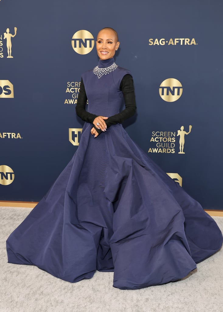 Jada Pinkett Smith's Vintage Navy Dress at SAG Awards 2022