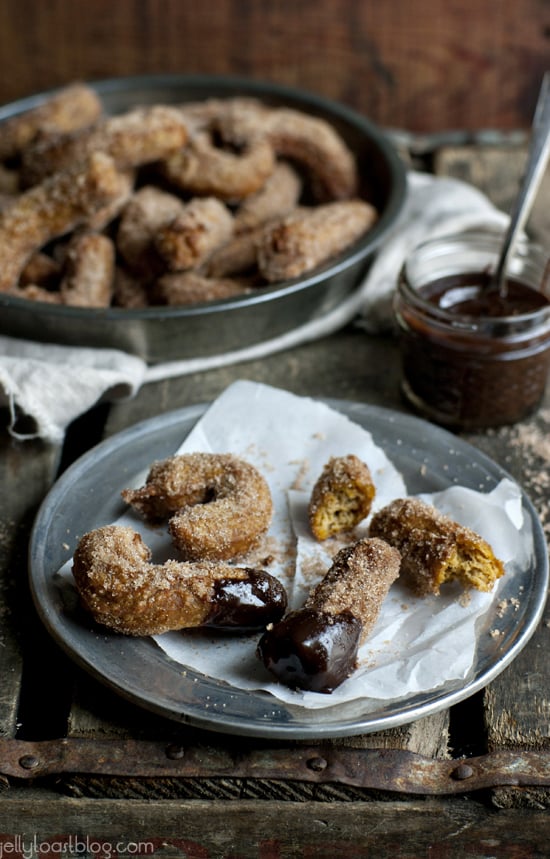 Pumpkin Churros With Chocolate Coffee Sauce