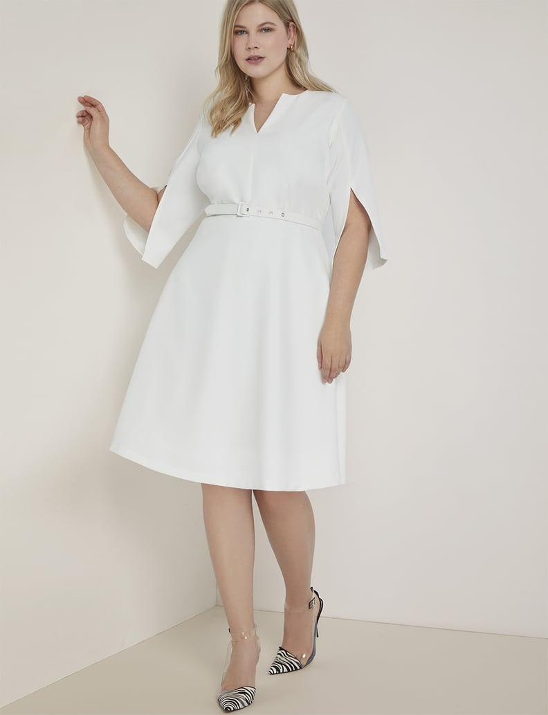Eloquii Slit-Sleeve Fit-and-Flare Dress