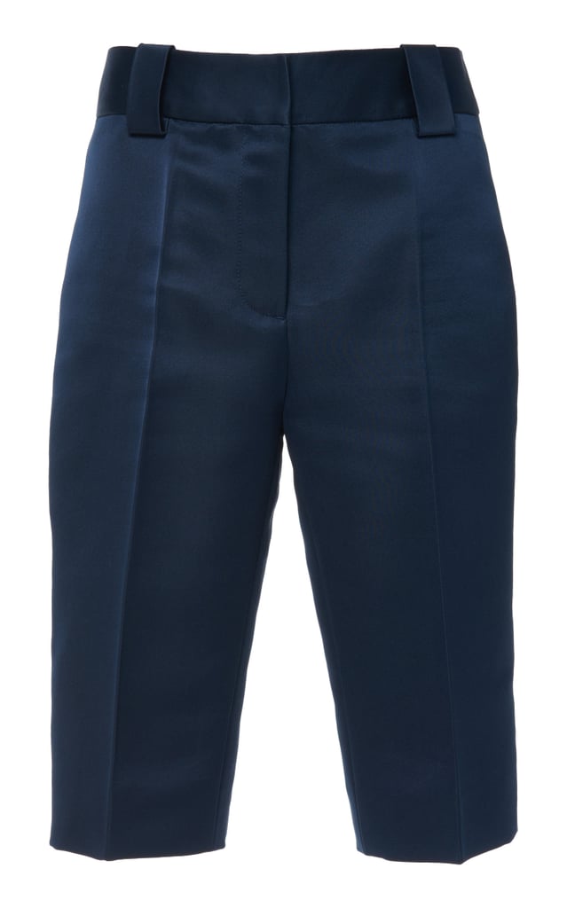 Pleated Silk-Satin Bermuda Shorts by Prada | Moda Operandi