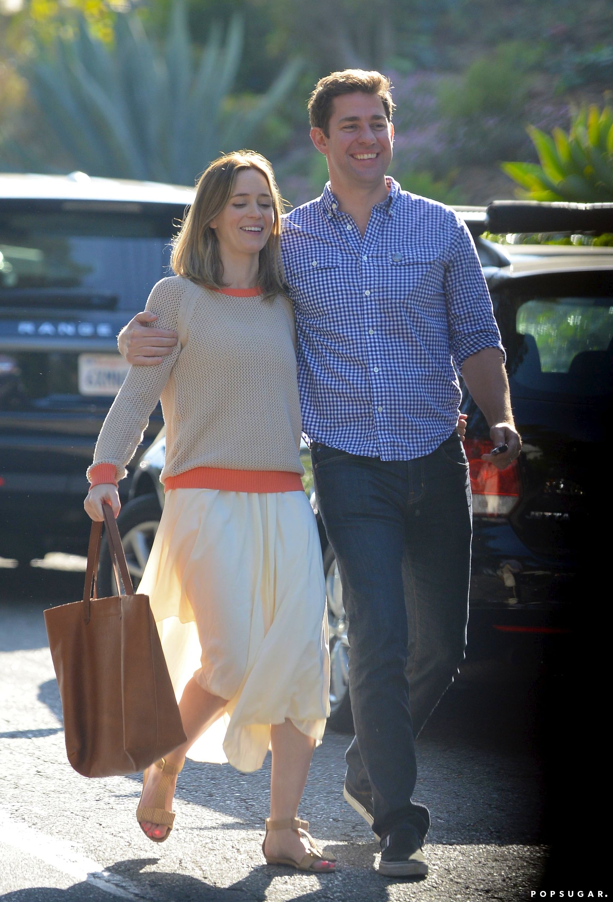 Emily Blunt And John Krasinski Smiling In La Popsugar Celebrity