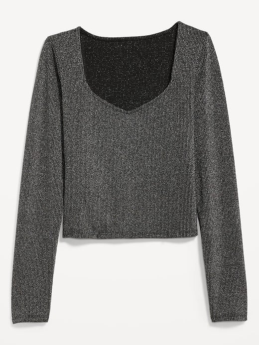 Old Navy Fitted Rib-Knit Shiny Top