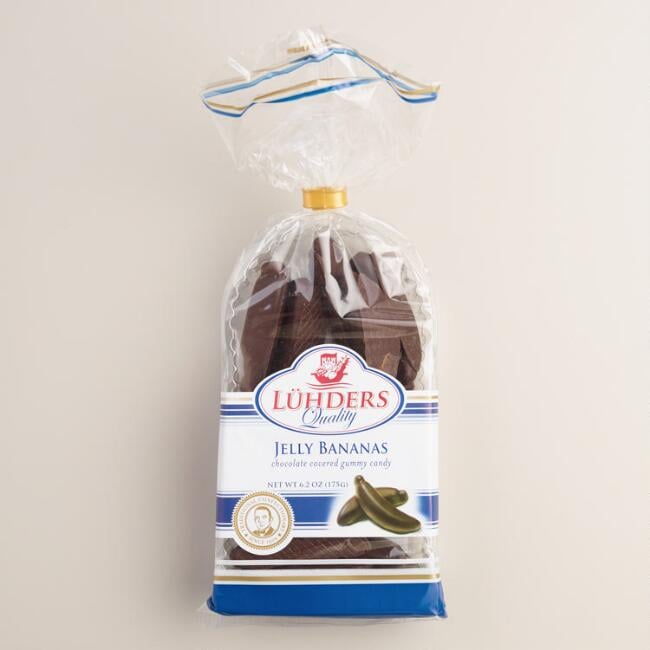 Who doesn't love chocolate-covered bananas? These German-made candies feature a banana-flavored jelly coated in dark chocolate. 
Shop it: Luehder's Dark Chocolate Jelly Bananas ($3)