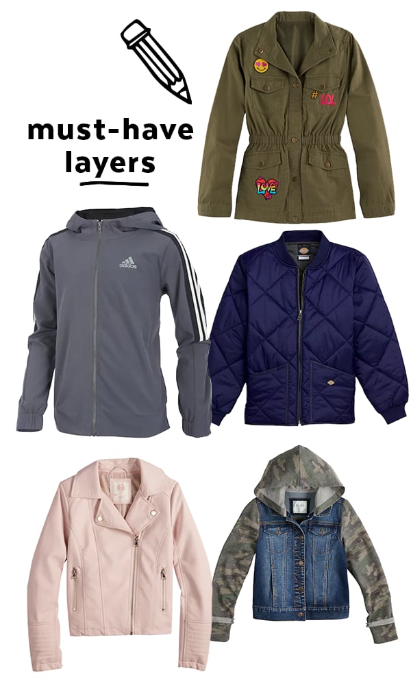 No matter the season, layering options are always an important category in any wardrobe. Make sure to give your kid a casual and/or sporty coverup, as well as a cardigan for more formal events. A denim jacket is also key, as it's timeless and literally goes with everything.