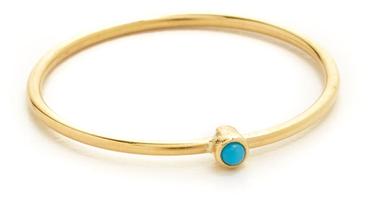 Jennifer Meyer Jewelry Thin Ring With Turquoise ($175)