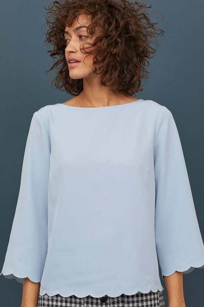 H&M Scalloped-Edge Blouse