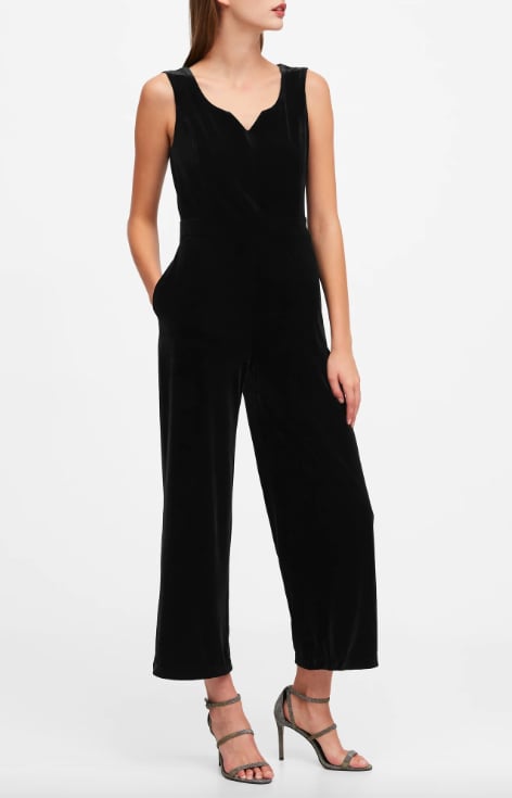 Velvet Scoop-Neck Jumpsuit