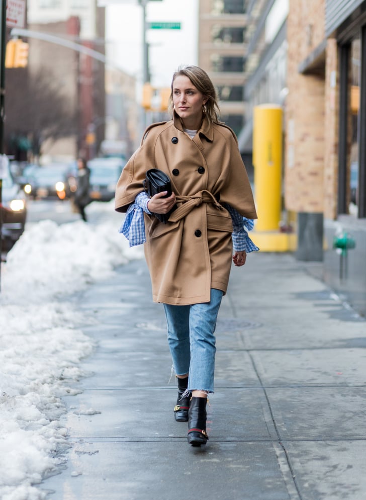 A Camel Coat, Cropped Jeans, and Ankle Boots Fall Outfit Ideas