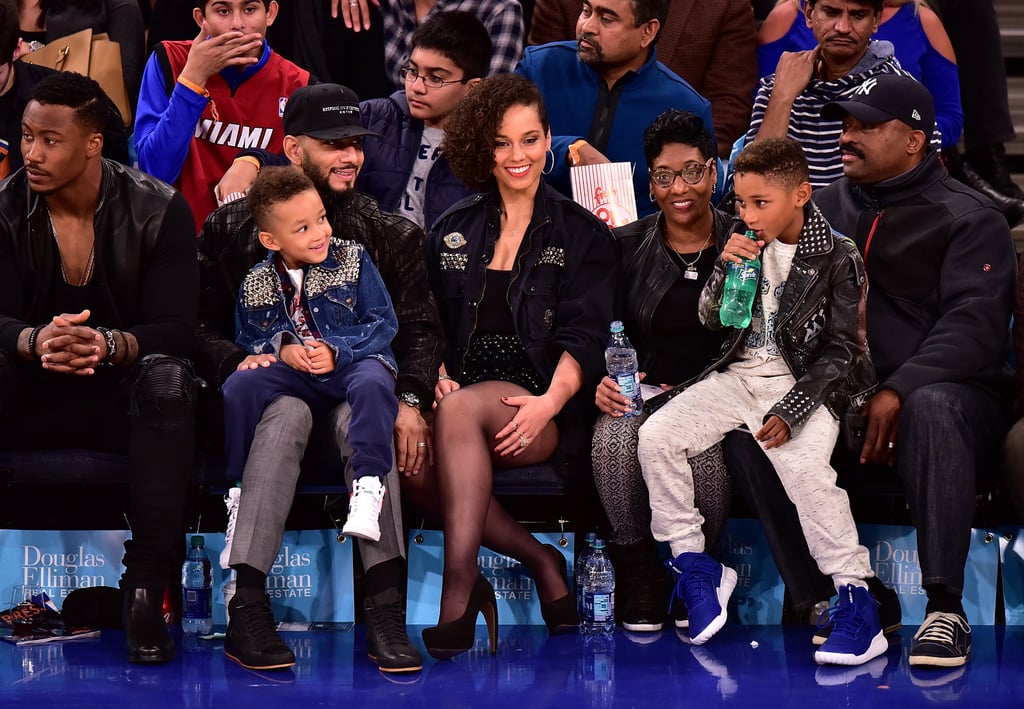 Alicia Keys and Swizz Beatz at NY Knicks Game November 2015