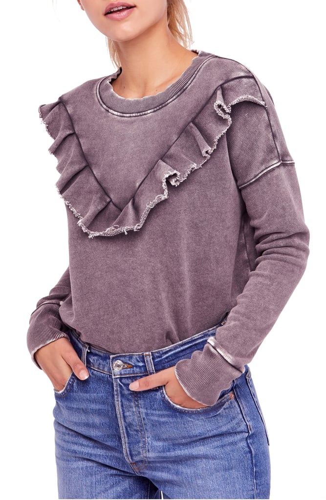 Free People Ooh La Ruffle Sweatshirt