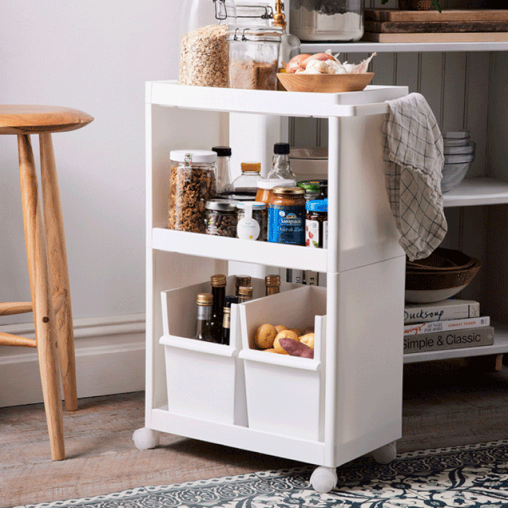 Best Kitchen Cart Likeit Just Fit 3Tier Storage Cart with Wheels