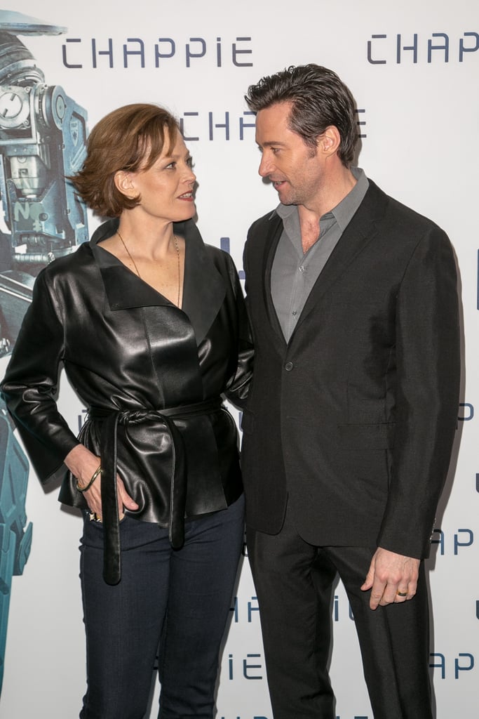 Sigourney Weaver looked more gorgeous than ever at 65 when she promoted Chappie with costar Hugh Jackman in Paris on Thursday.