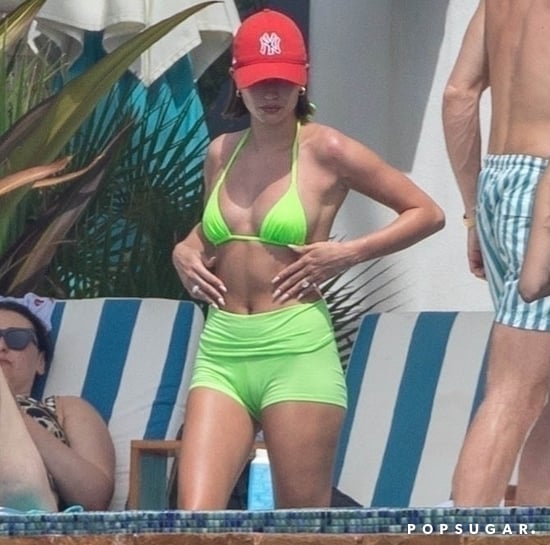 Hailey Bieber's Lime-Green Skims Bikini in Cabo