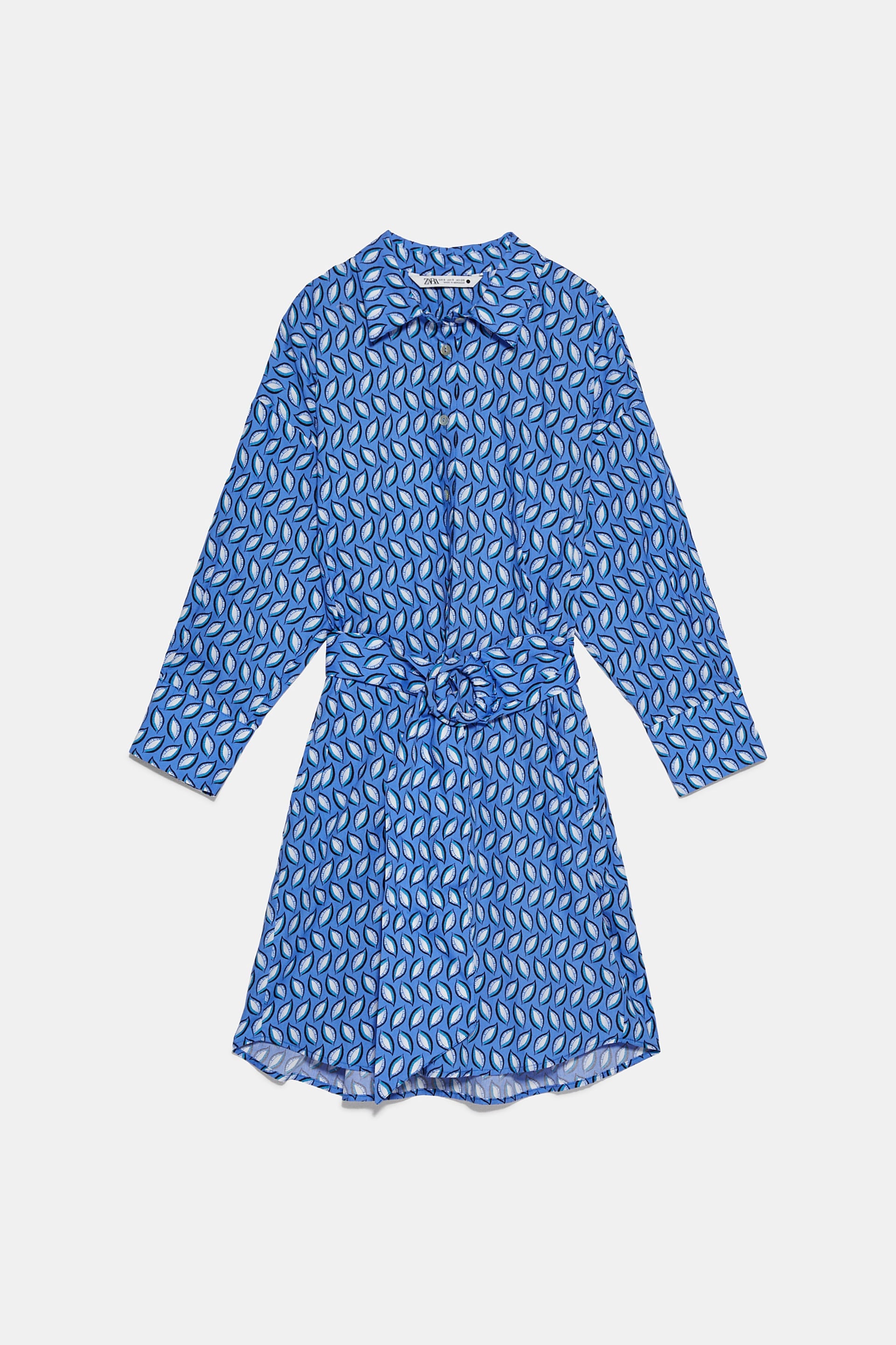 zara blue printed dress